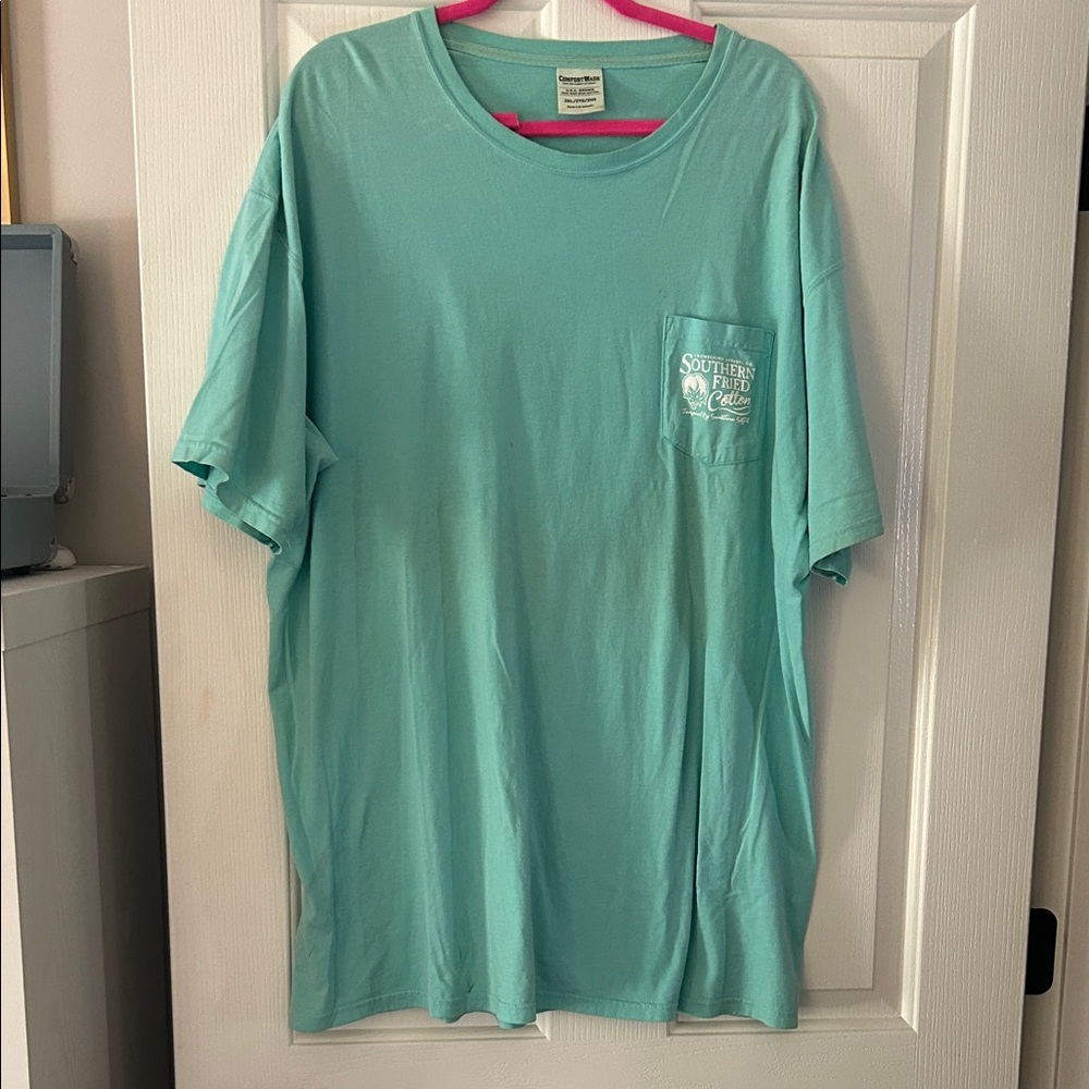Southern Fried Cotton Teal Short Sleeve Tee